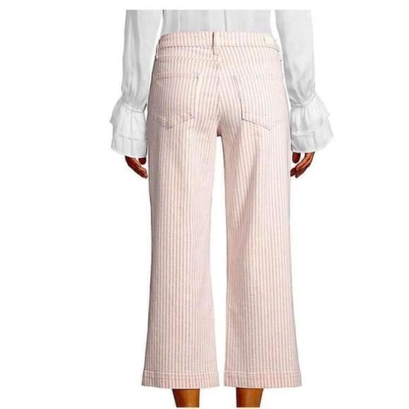 PAIGE Women’s Size 32 Cropped Nellie Jeans In Blossom Pink Stripe - Picture 3 of 14